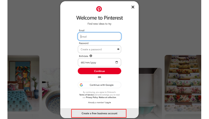 Создать бизнес-аккаунт в Pinterest